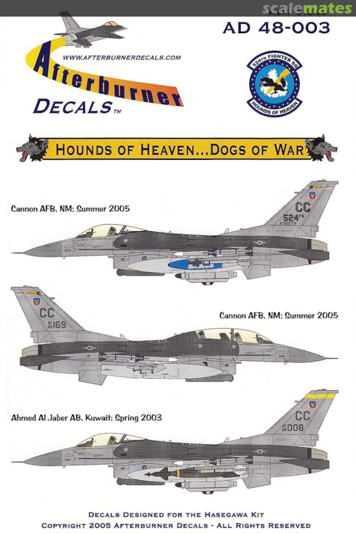 Boxart Hounds of Heaven...Dogs of War AD 48-003 Afterburner Decals Boxart Hounds of Heaven...Dogs of War AD 48-003 Afterburner Decals