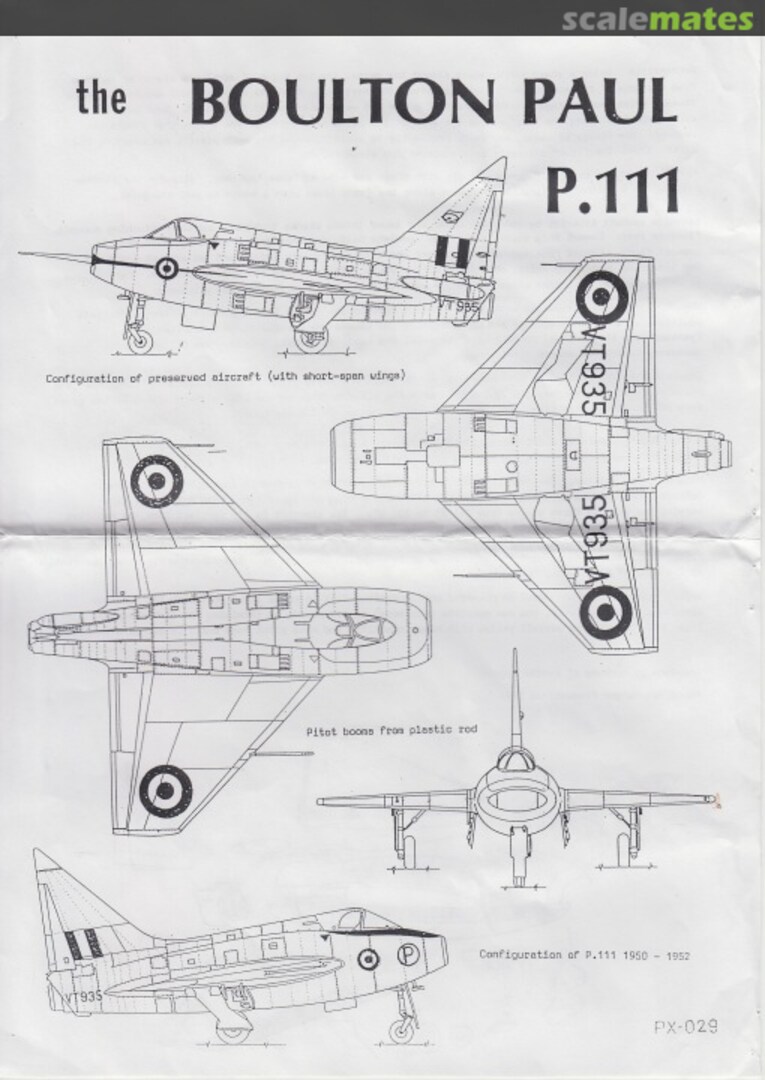 Boxart Boulton Paul P.111 PX-029 Maintrack Models Boxart Boulton Paul P.111 PX-029 Maintrack Models