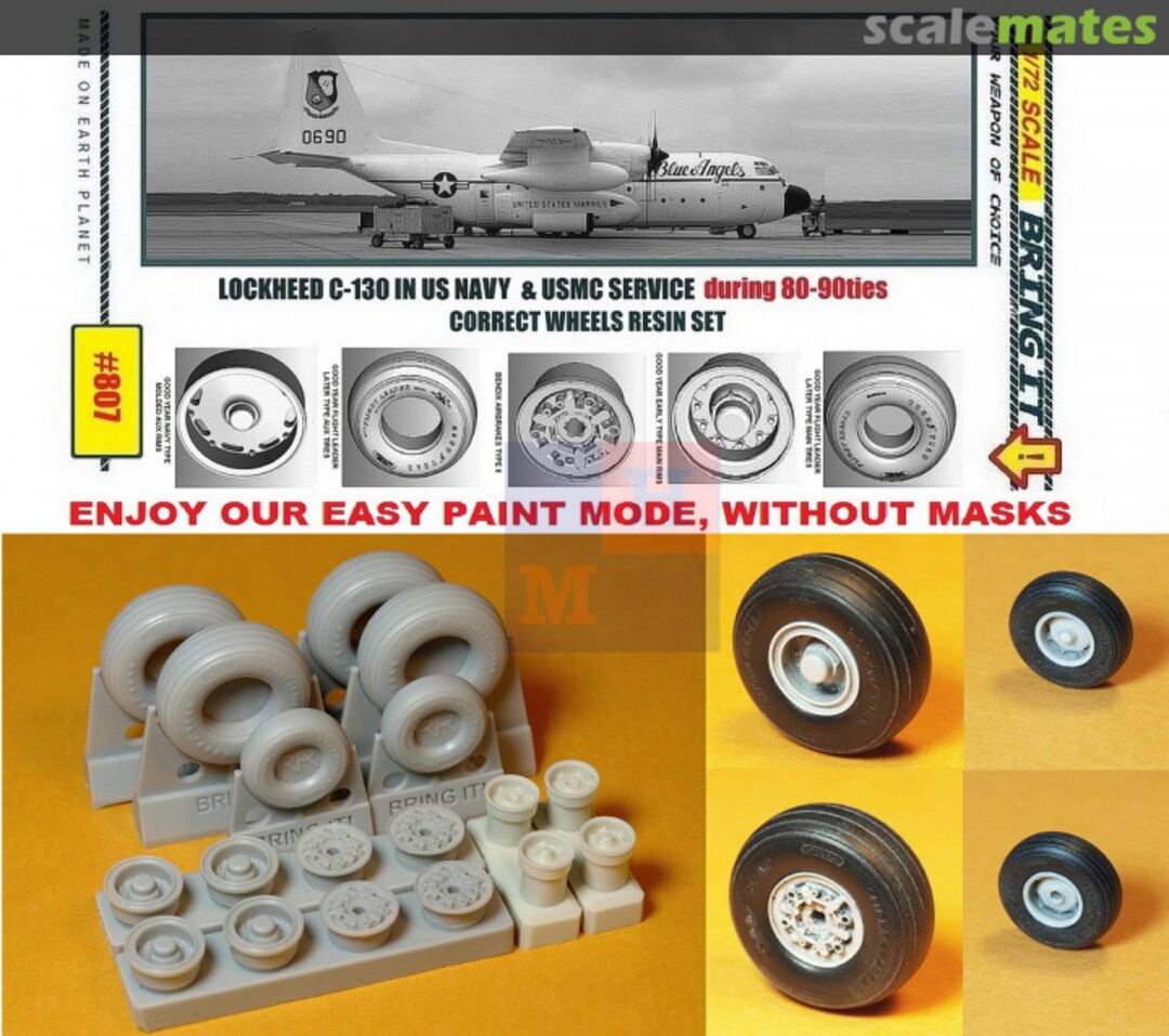 Boxart Lockheed C-130 wheels resin set #807 MLH/Bring It! Boxart Lockheed C-130 wheels resin set #807 MLH/Bring It!