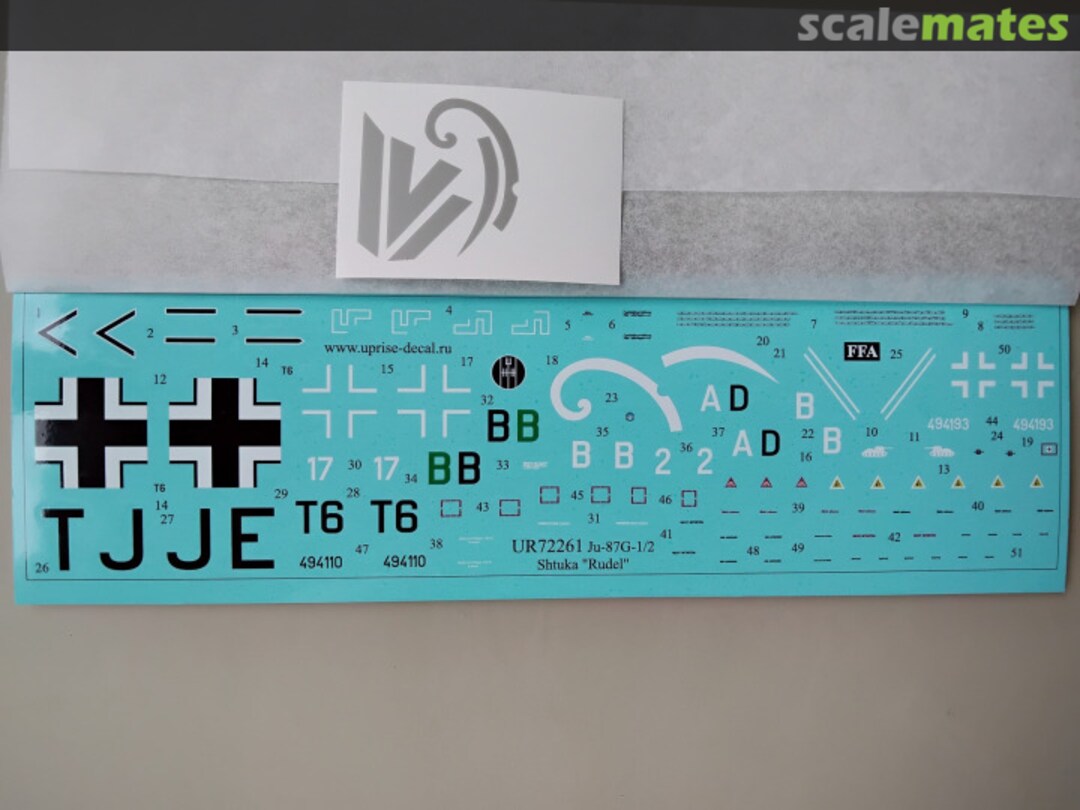 Contents Ju-87G-1/2 Hans Ulrich Rudel with stencils, FFA (removable film) UR72261 UpRise Decal Contents Ju-87G-1/2 Hans Ulrich Rudel with stencils, FFA (removable film) UR72261 UpRise Decal