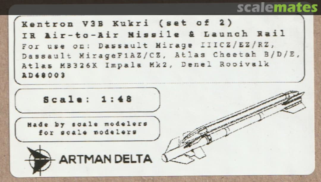 Boxart Kentron V3B Kukri AD48003 ArtMan Delta Boxart Kentron V3B Kukri AD48003 ArtMan Delta