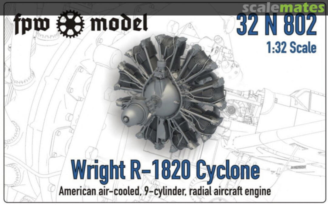 Boxart Wright R-1820 Cyclone 32 N 802 FPW Model Boxart Wright R-1820 Cyclone 32 N 802 FPW Model