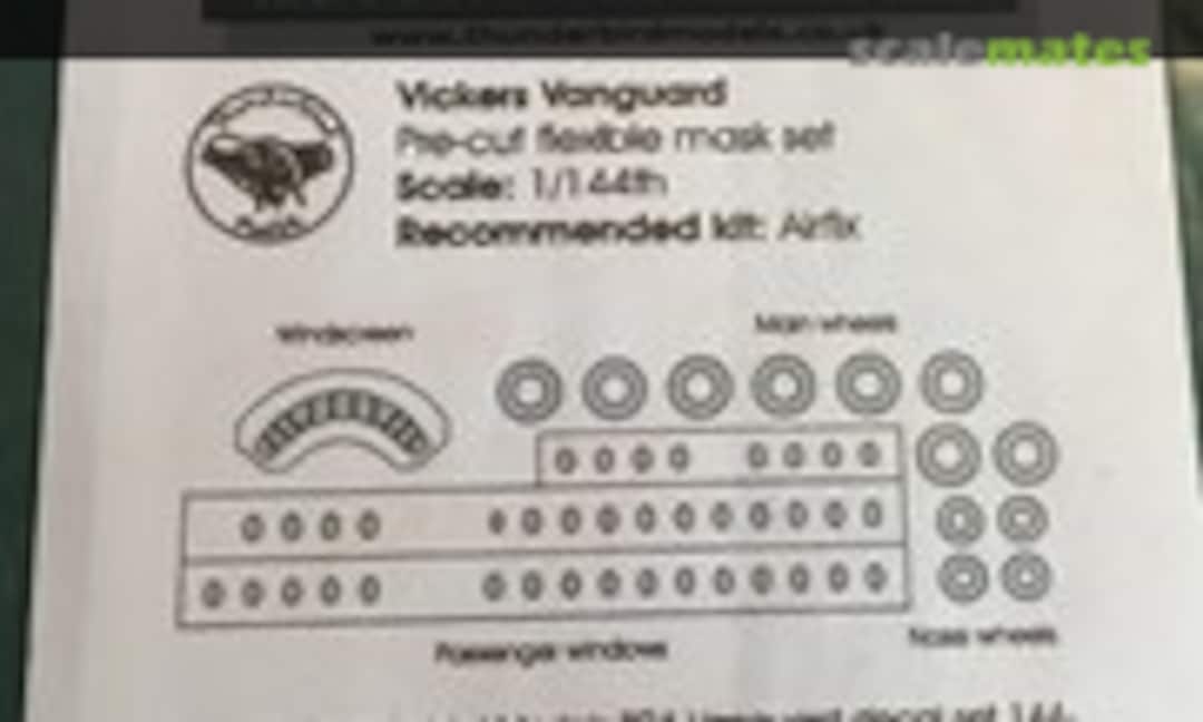 1:144 Vickers Vanguard Pre-Cut Flexible Mask Set (Thunderbird Models TBM-001) TBM-001