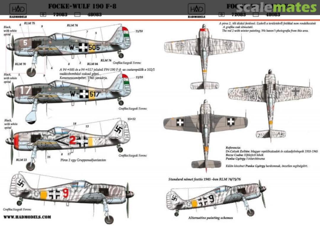 Boxart FW-190 F-8 Decal Sheet 72083 HADmodels Boxart FW-190 F-8 Decal Sheet 72083 HADmodels