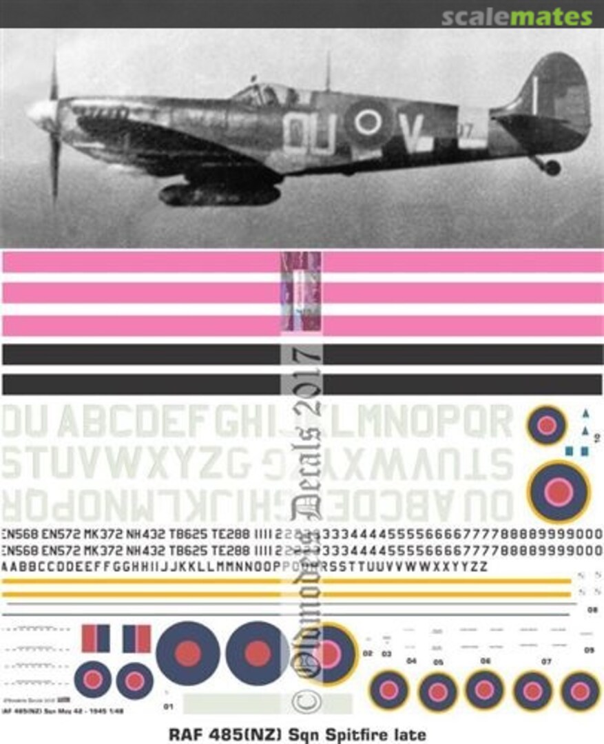 Boxart RAF 485(NZ) Sqn Spitfires late OMD0708 Oldmodels Decals Boxart RAF 485(NZ) Sqn Spitfires late OMD0708 Oldmodels Decals