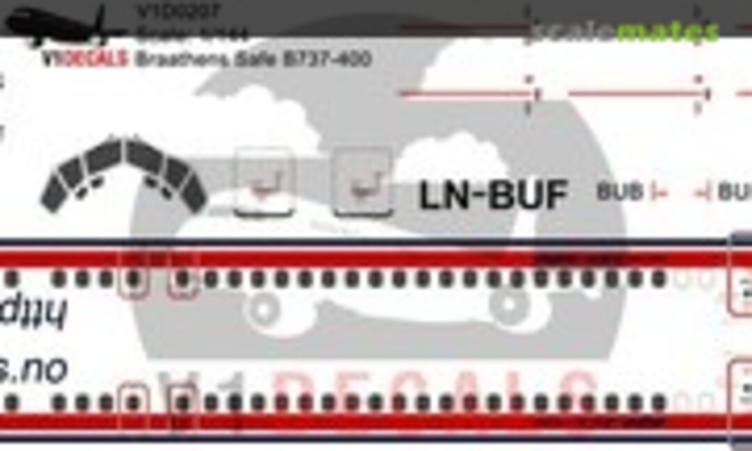 1:144 Braathens Safe Boeing 737-400 (V1 Decals V1D0207-144) V1D0207-144