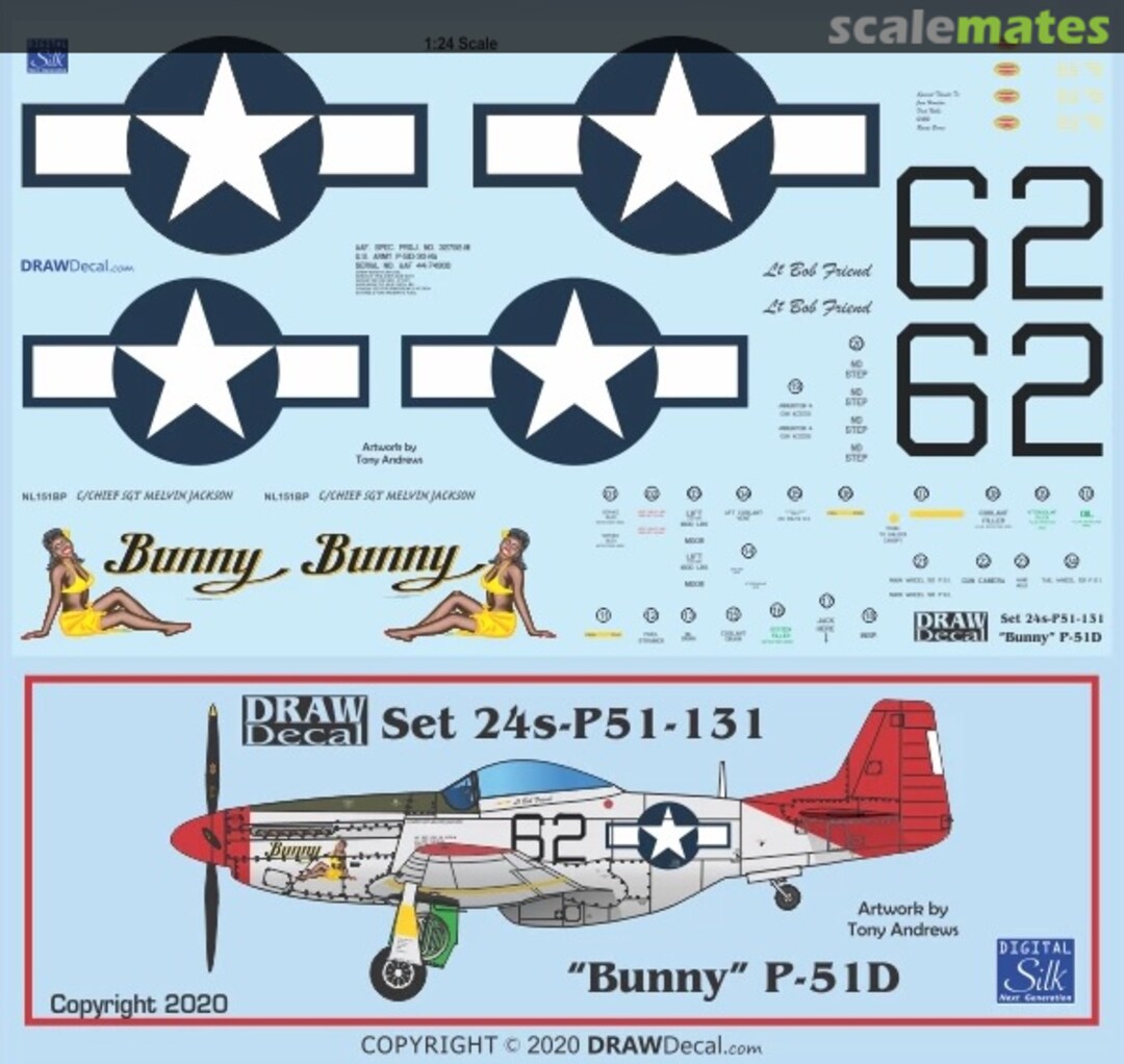 Boxart “Bunny” P-51D 24-P51-131 Draw Decal Boxart “Bunny” P-51D 24-P51-131 Draw Decal
