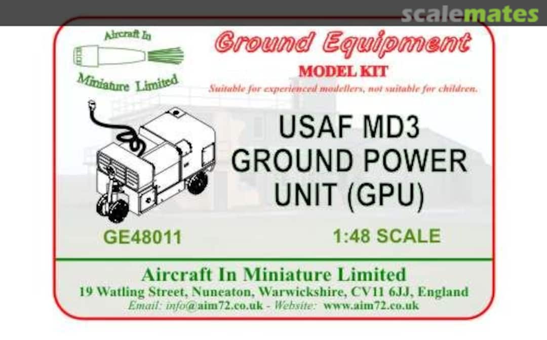 Boxart USAF MD3 Ground Power Unit (GPU) GE48011 Aircraft In Miniature Ltd