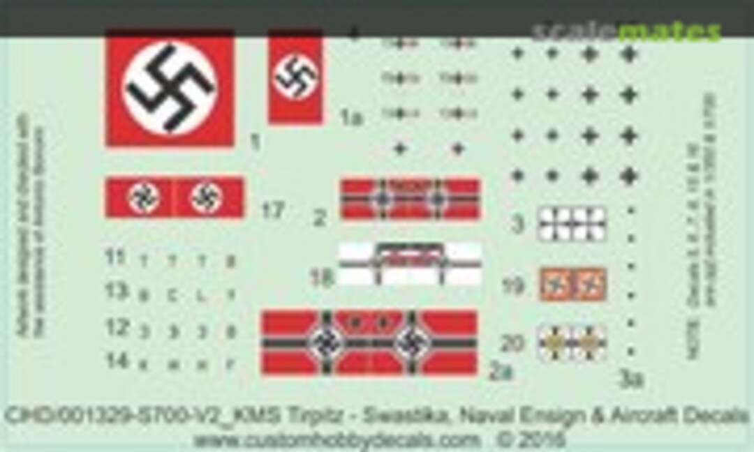 1:700 KMS Tirpitz (Custom Hobby Decals WS-001329-S700-V2) WS-001329-S700-V2