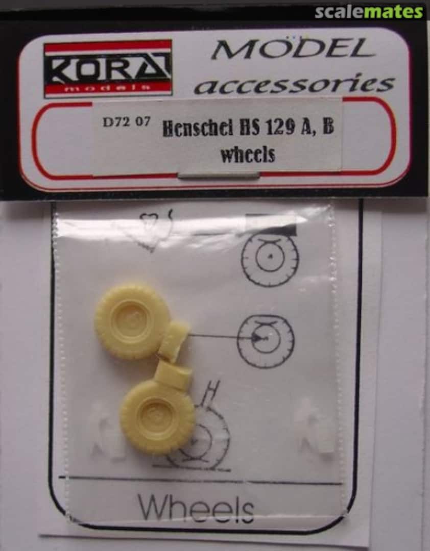 Boxart Henschel HS 129 A,B wheels D7207 Kora Models Boxart Henschel HS 129 A,B wheels D7207 Kora Models