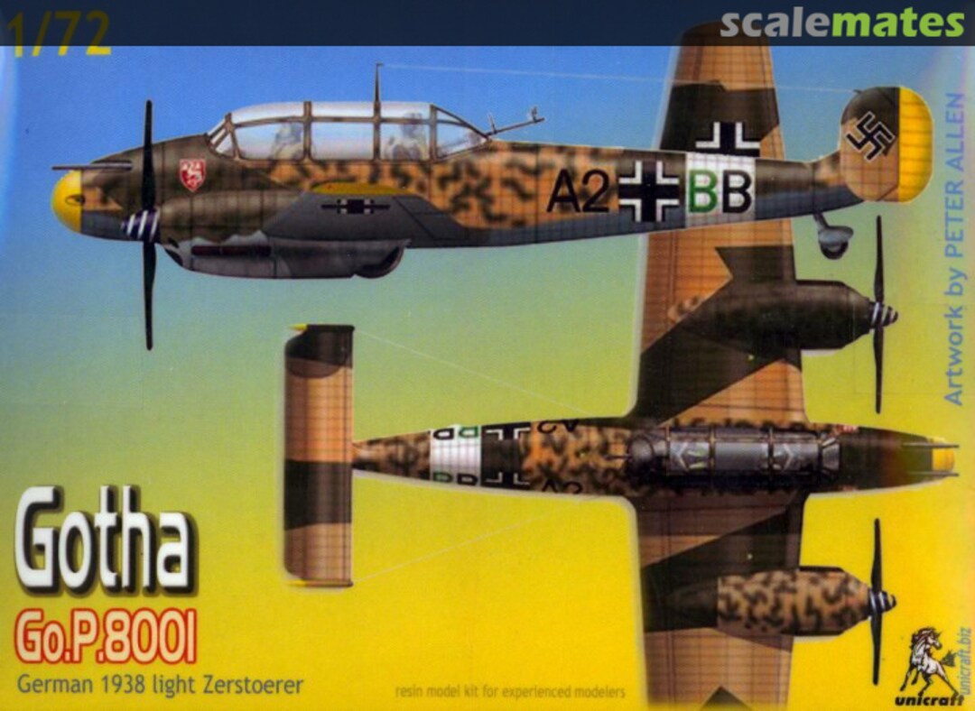 Boxart GOTHA Go.P.8001 German WWII Heavy Fighter Project 1338 Unicraft Models Boxart GOTHA Go.P.8001 German WWII Heavy Fighter Project 1338 Unicraft Models