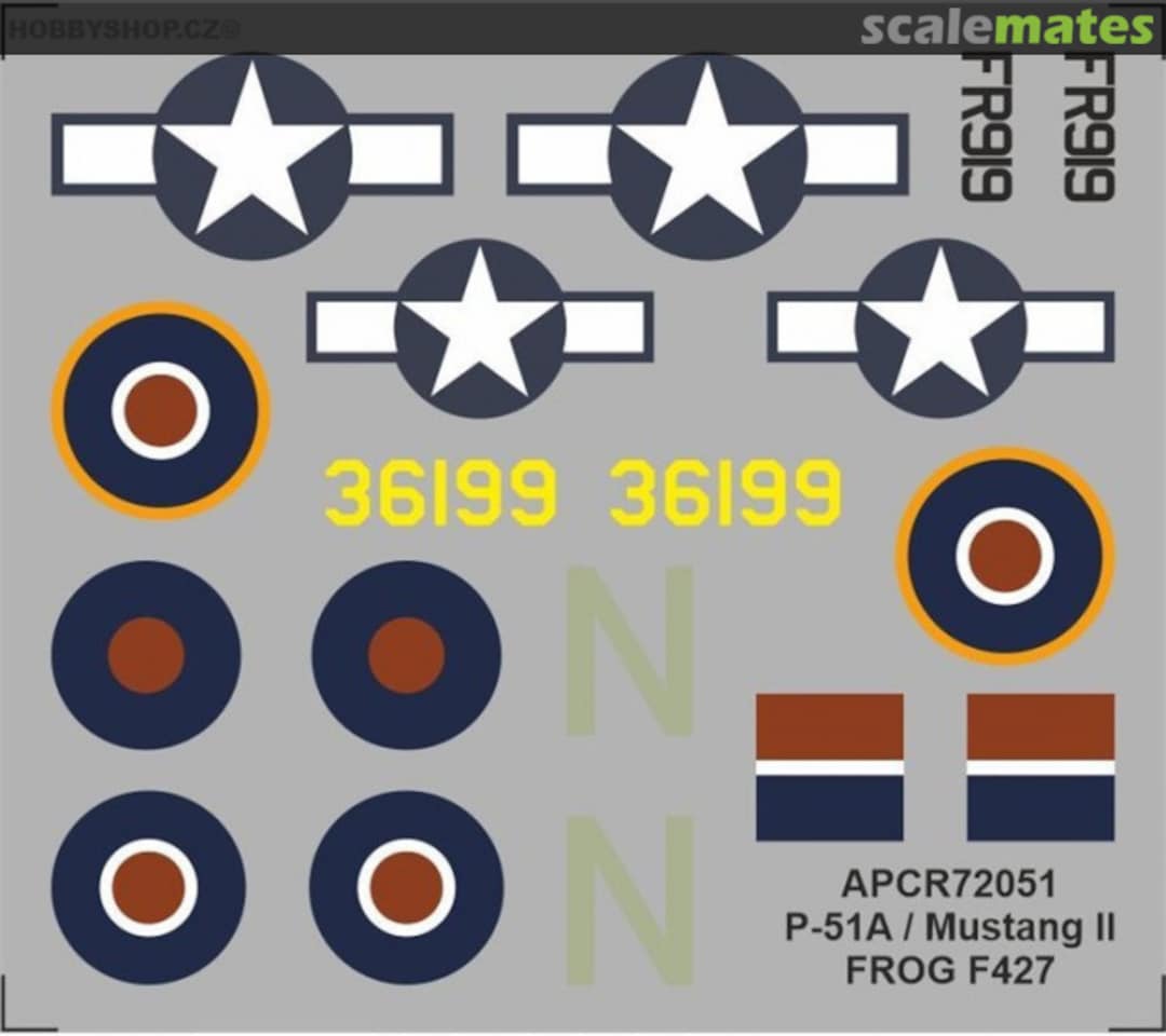 Contents P-51A / Mustang II Frog F247 APCR72051 APC Decals Contents P-51A / Mustang II Frog F247 APCR72051 APC Decals