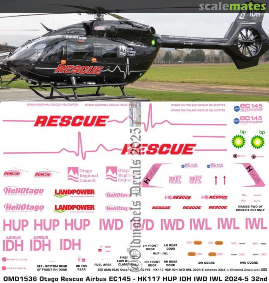 Boxart Airbus EC145 - HK117 Otago Rescue OMD1536 Oldmodels Decals Boxart Airbus EC145 - HK117 Otago Rescue OMD1536 Oldmodels Decals
