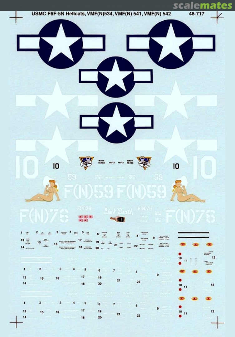 Boxart USMC F6F-5N Hellcats 48-717 SuperScale International Boxart USMC F6F-5N Hellcats 48-717 SuperScale International