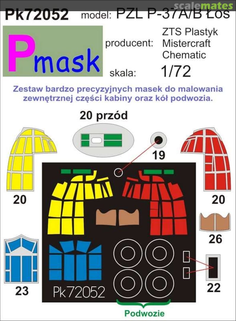 Boxart PZL P-37A/B Łoś PK72052 Pmask Boxart PZL P-37A/B Łoś PK72052 Pmask