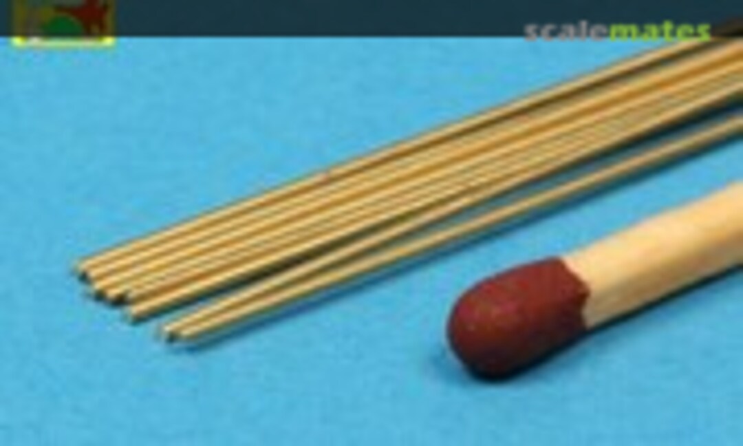 No Brass Round Rods 0.6mm (.024") x 250mm (9.84") (Aber BR06) BR06