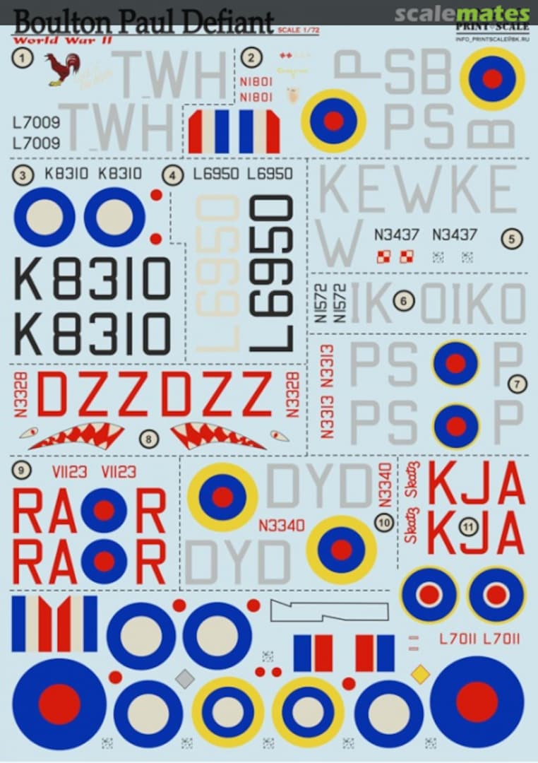 Boxart Boulton Paul Defiant 72-120 Print Scale