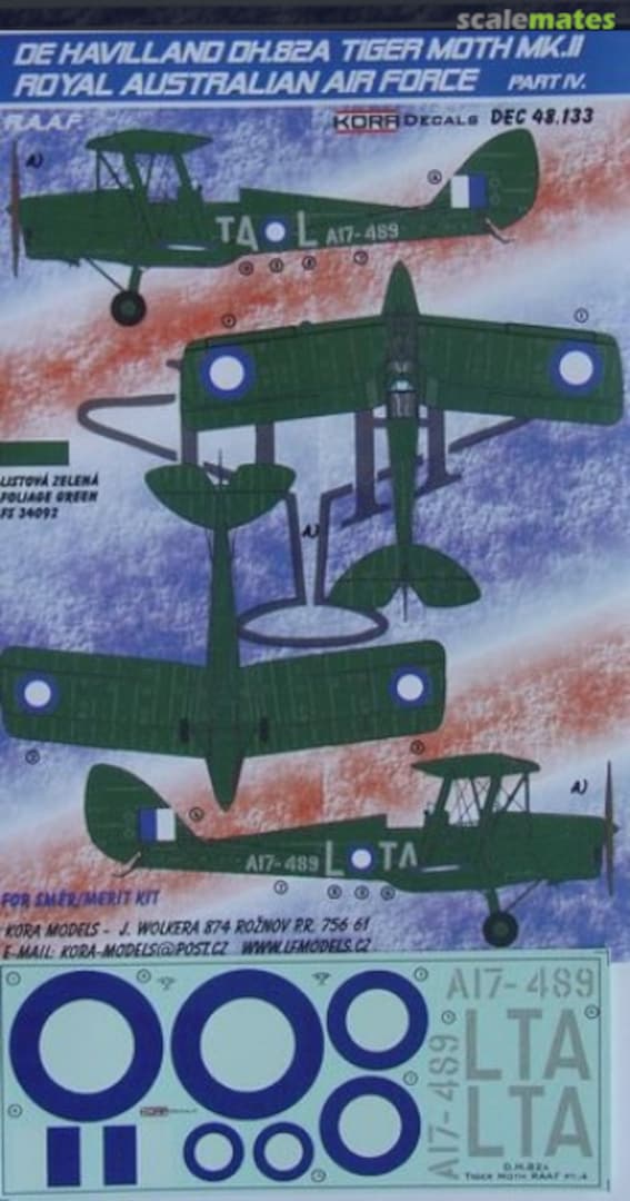 Boxart De Havilland DH.82A Tiger Moth Mk.II DEC48133 Kora Models