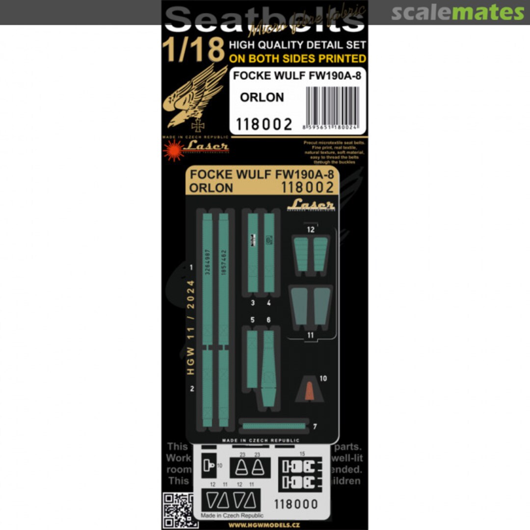 Boxart Focke-Wulf Fw-190A-8 Seatbelts 118002 HGW Models Boxart Focke-Wulf Fw-190A-8 Seatbelts 118002 HGW Models