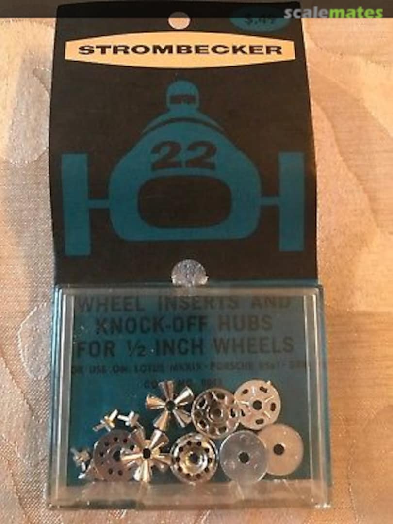 Boxart Wheel Inserts and Knock-off Hubs For 1/2 Inch Wheel 9042 Strombecker Boxart Wheel Inserts and Knock-off Hubs For 1/2 Inch Wheel 9042 Strombecker