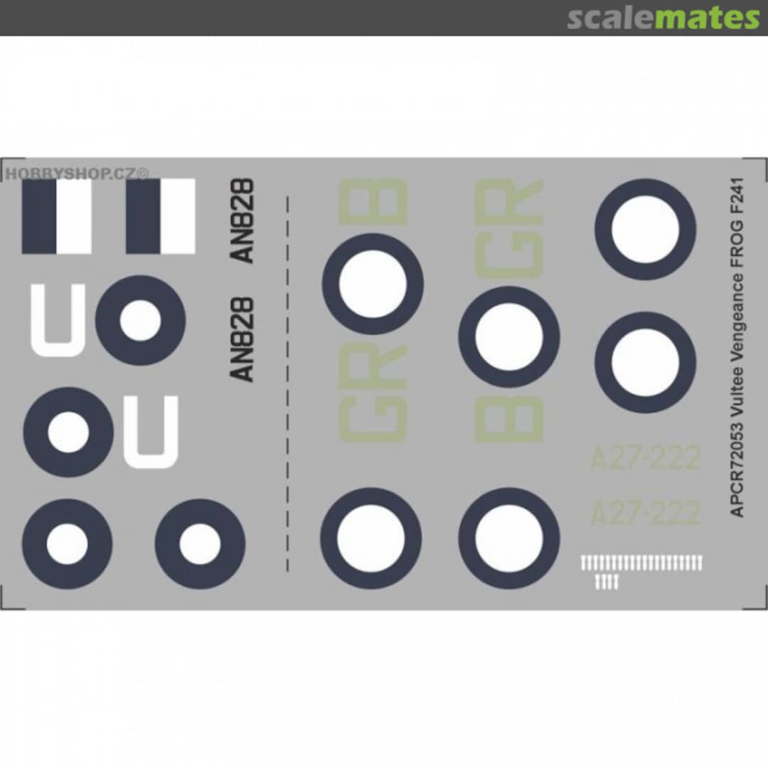 Boxart Vultee Vengeance Frog F241 APCR72053 APC Decals Boxart Vultee Vengeance Frog F241 APCR72053 APC Decals