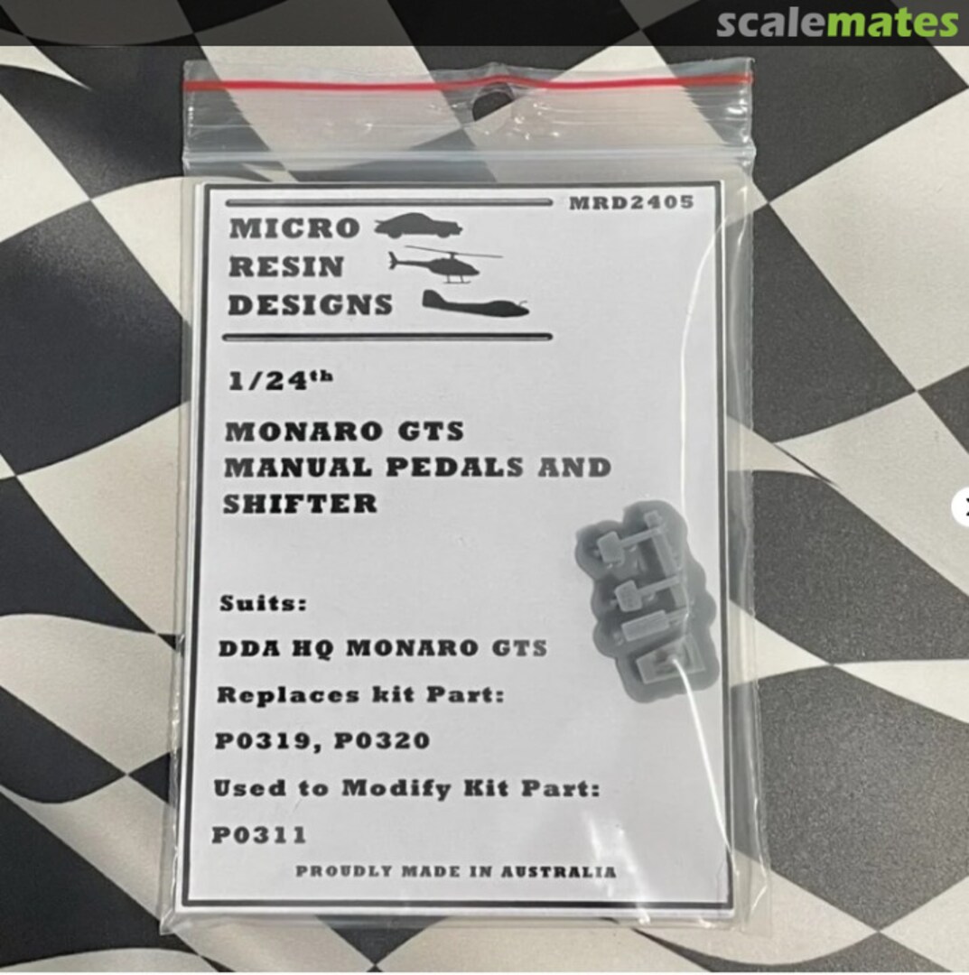 Boxart Holden HQ Monaro GTS Manual Pedals and Shifter MRD2405 Micro Resin Designs