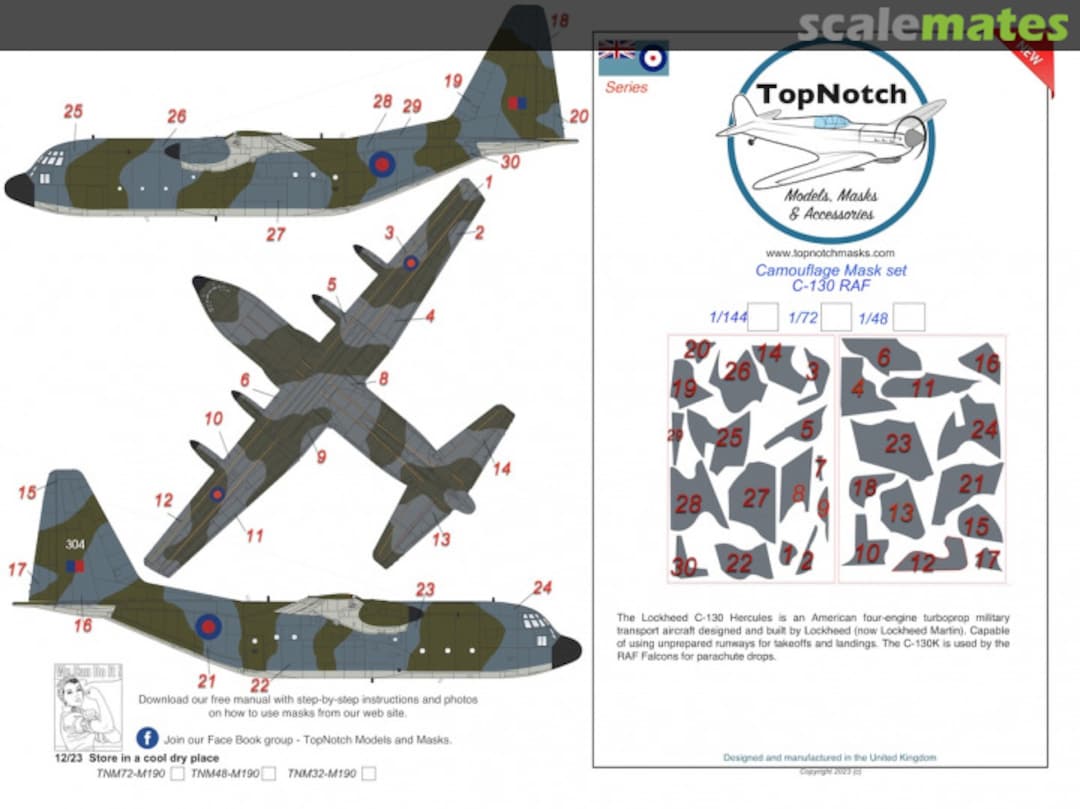 Boxart Lockheed C-130 Hercules RAF Camouflage TNM48-M190 TopNotch Boxart Lockheed C-130 Hercules RAF Camouflage TNM48-M190 TopNotch