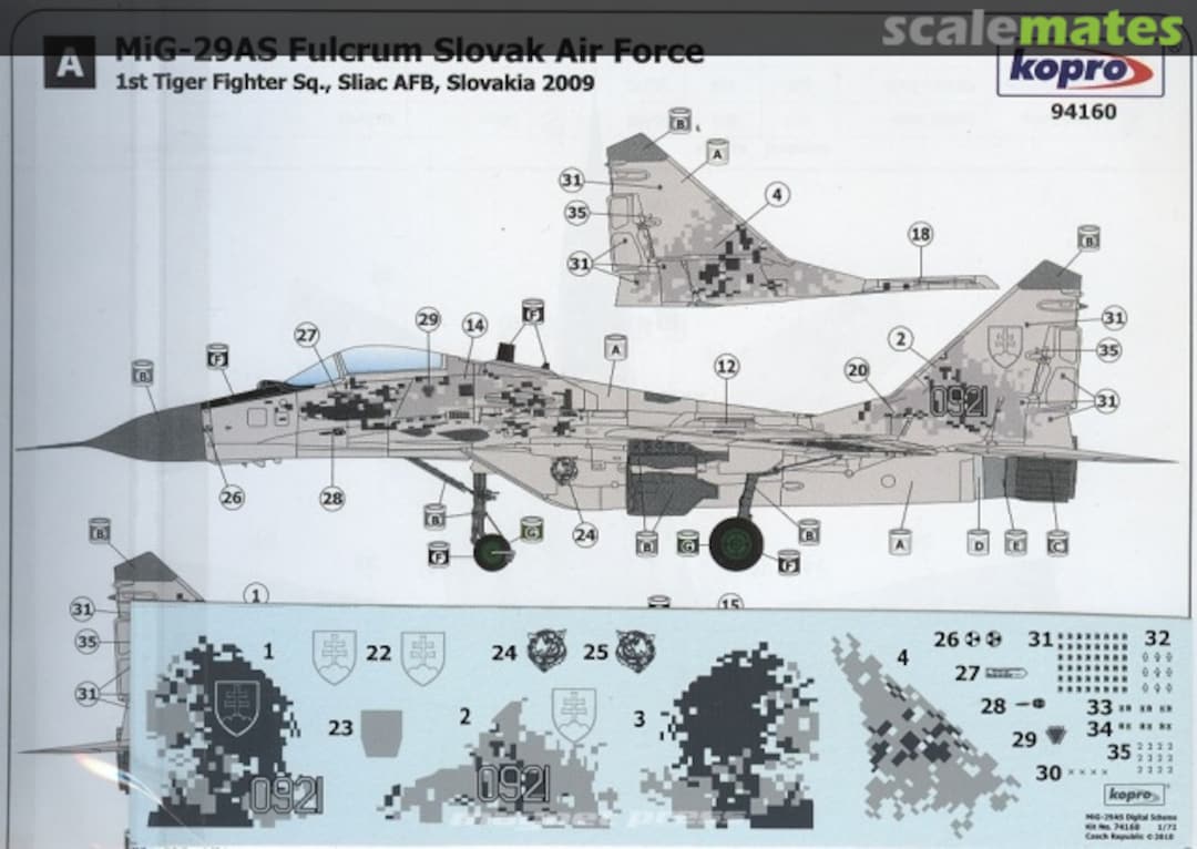 Boxart MiG-29AS Fulcrum 94160 Kopro Boxart MiG-29AS Fulcrum 94160 Kopro