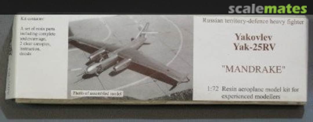Boxart Yakovlev Yak-25RV "Mandrake" 7211 JV Jet Kits Boxart Yakovlev Yak-25RV "Mandrake" 7211 JV Jet Kits
