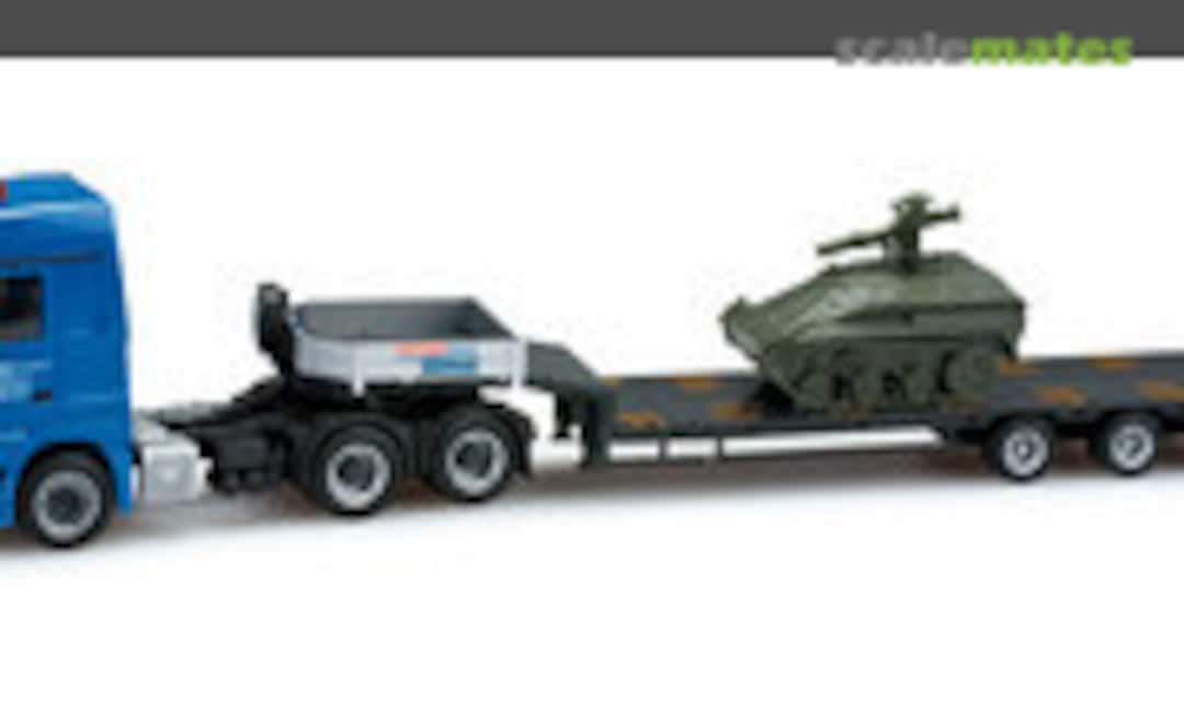 Mercedes-Benz Actros LH 08 low boy semitrailer with load tank Wiesel &quot;Hegmann&quot; (Herpa 159289)