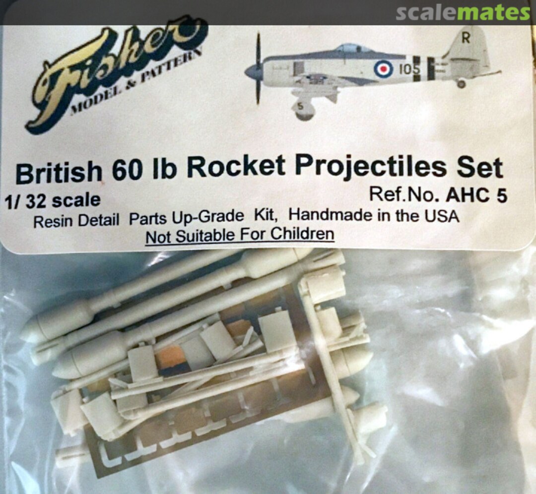 Boxart British 60 lb Rocket Projectile Set AHC 5 Fisher Model & Pattern