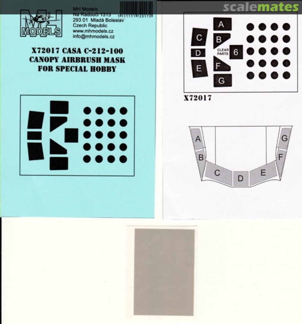 Boxart CASA C-212-100 Canopy airbrush masks X72017 MH Models