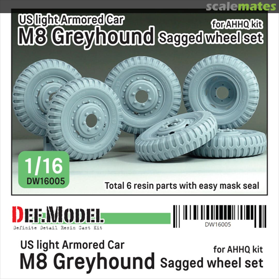Boxart US M8 Greyhound Sagged wheel set DW16005 Def.Model