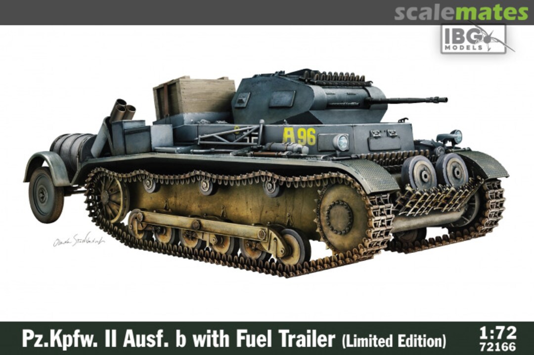 Boxart Pz.Kpfw. II Ausf. b with Fuel Trailer 72166 IBG Models Boxart Pz.Kpfw. II Ausf. b with Fuel Trailer 72166 IBG Models