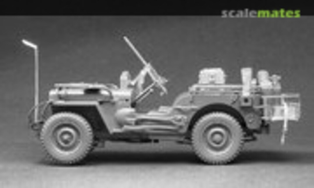 1:35 M48 dash gun mount and accessories, rear stowage rack, SCR50 radio set, workable leaf springs for US WWII 1/4 ton. 4x4 truck (Minor GM35012) GM35012