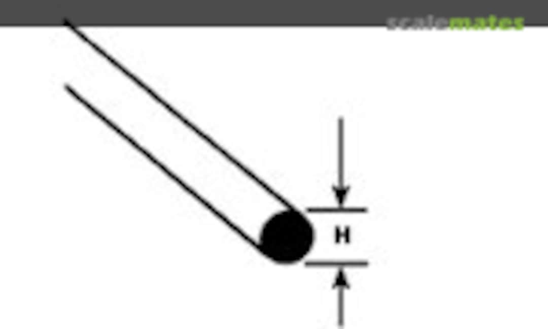 No Solid Styrene Round Rod, .025" (0.62mm) x 10" (254mm) (Plastruct 90852) 90852