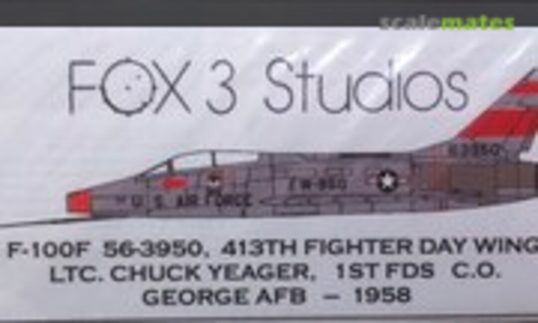 1:48 F-100F 56-3950 413Th FIghter Day Wing LTC. Chuck Yeager - 1st FDS C.O. George AFB 1958 (Fox 3 Studios )