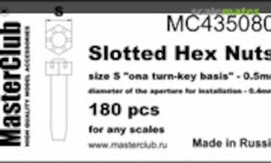 1:35 Slotted Hex Nuts, size S - Ø0.5mm; 150 pcs. (MasterClub MC435080) MC435080