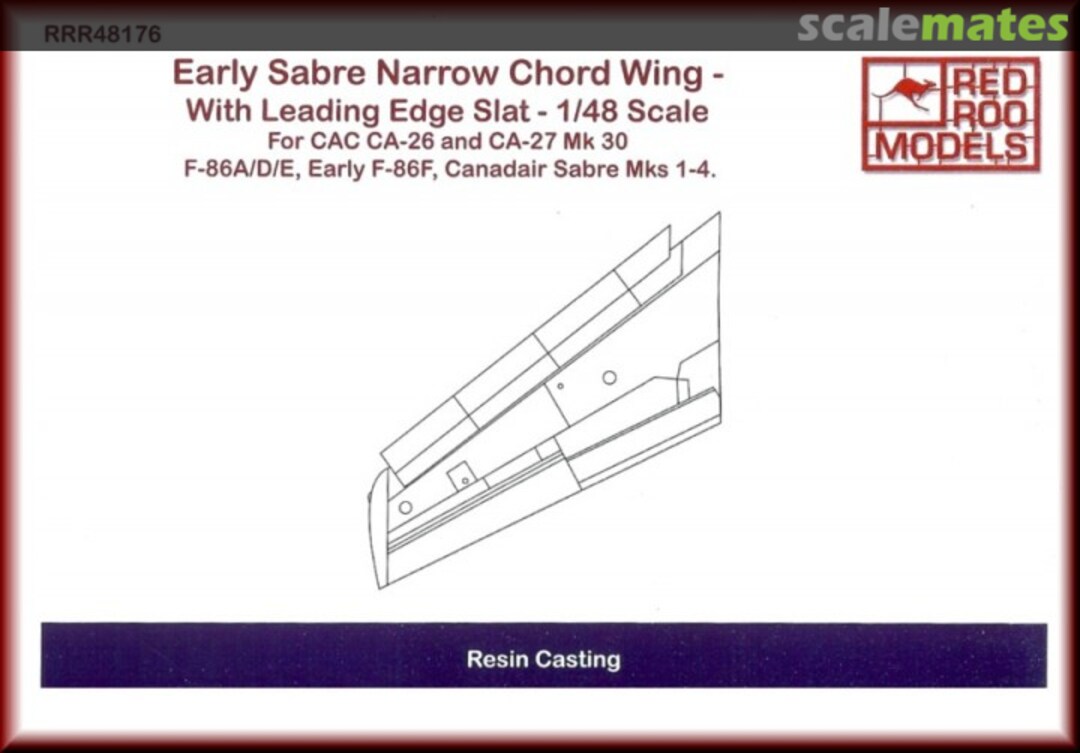 Boxart Early Sabre Narrow Chord Wing with Slats RRR48176 Red Roo Models Boxart Early Sabre Narrow Chord Wing with Slats RRR48176 Red Roo Models