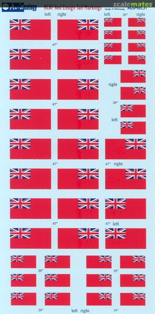 Boxart RCAF Red Ensigns, Aircraft Tail Markings - 1954 to 1965 AOD48C51 Aviaeology Boxart RCAF Red Ensigns, Aircraft Tail Markings - 1954 to 1965 AOD48C51 Aviaeology