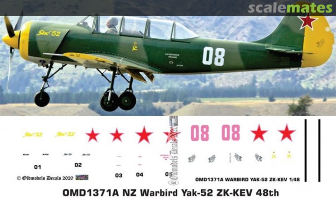 Boxart Warbird - Yak-52 ZK-KEV OMD1371A Oldmodels Decals Boxart Warbird - Yak-52 ZK-KEV OMD1371A Oldmodels Decals