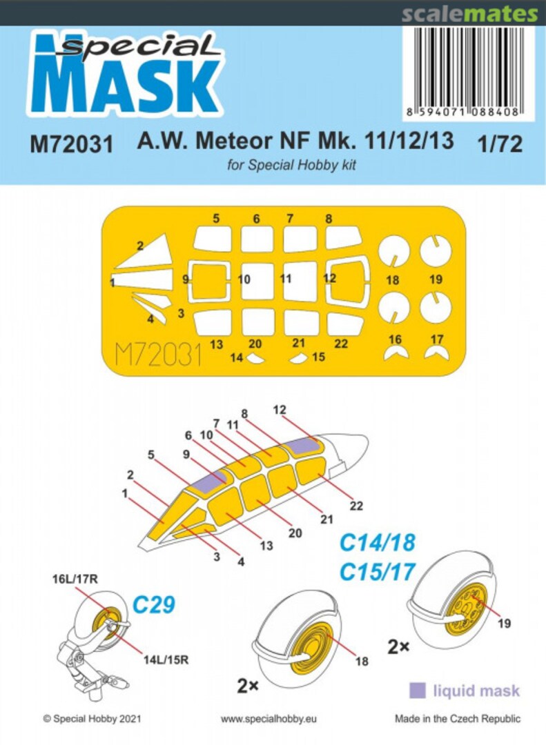 Boxart A.W. Meteor NF Mk.11/12/13 M72031 Special Mask Boxart A.W. Meteor NF Mk.11/12/13 M72031 Special Mask