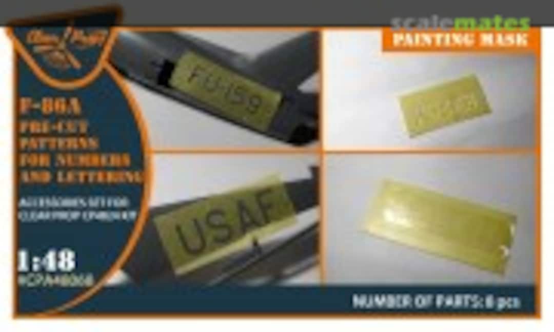 1:48 F-86A pre-cut patterns for numbers and lettering (Clear Prop! CPA48068) CPA48068