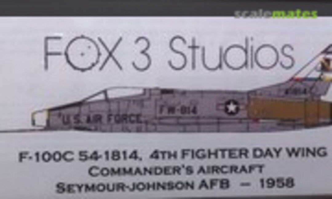 1:48 F-100C 54-1814, 4th Fighter Day Wing Commanders Aircraft Seymour-Johnson AFB - 1958 (Fox 3 Studios )