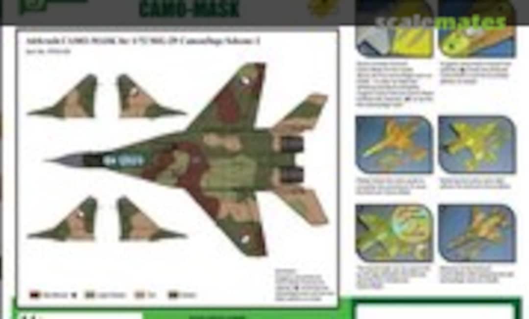 1:72 Mikoyan MiG-29 Camouflage Scheme Vol.2 Airbrush Paint Masks (J's Work PPA5180) PPA5180