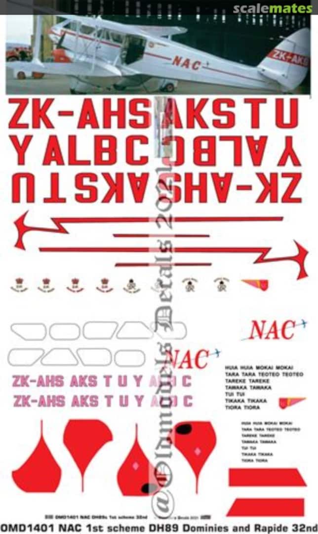 Boxart NAC 1st DH89 Dominies and Rapide OMD1401 Oldmodels Decals Boxart NAC 1st DH89 Dominies and Rapide OMD1401 Oldmodels Decals