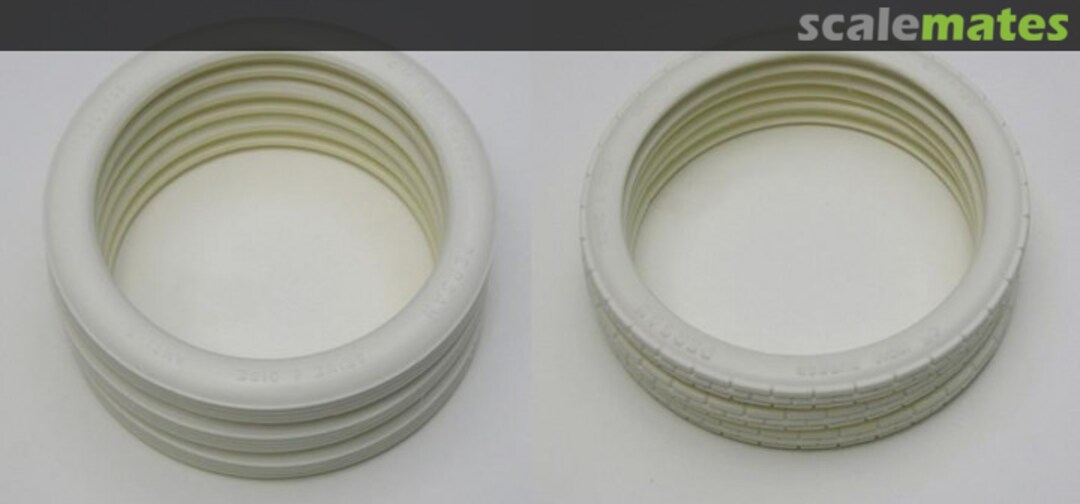 Boxart Fiat White Tires - Complete set of six White Tires (3 Front and 3 Rear) F003 Model Motorcars Boxart Fiat White Tires - Complete set of six White Tires (3 Front and 3 Rear) F003 Model Motorcars