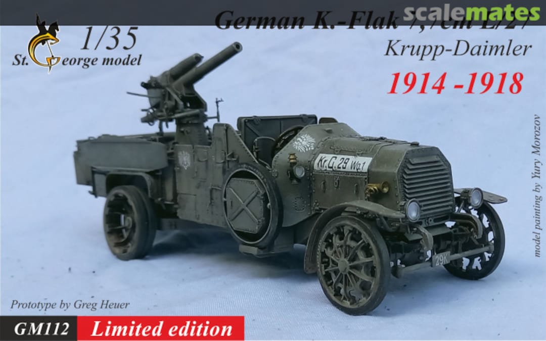 Boxart German K.-Flak 7,7cm L/27 Krupp - Daimler GM112 St.George Model Boxart German K.-Flak 7,7cm L/27 Krupp - Daimler GM112 St.George Model