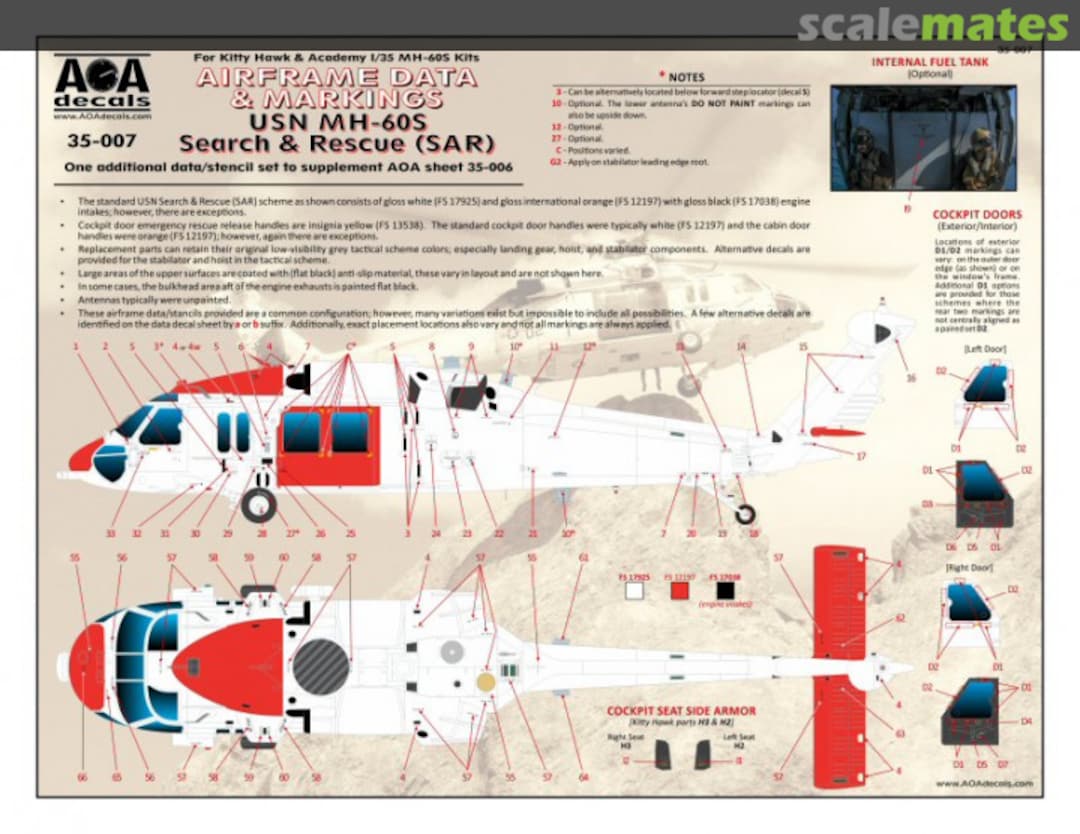 Boxart Airframe Data & Markings 35-007 AOA decals