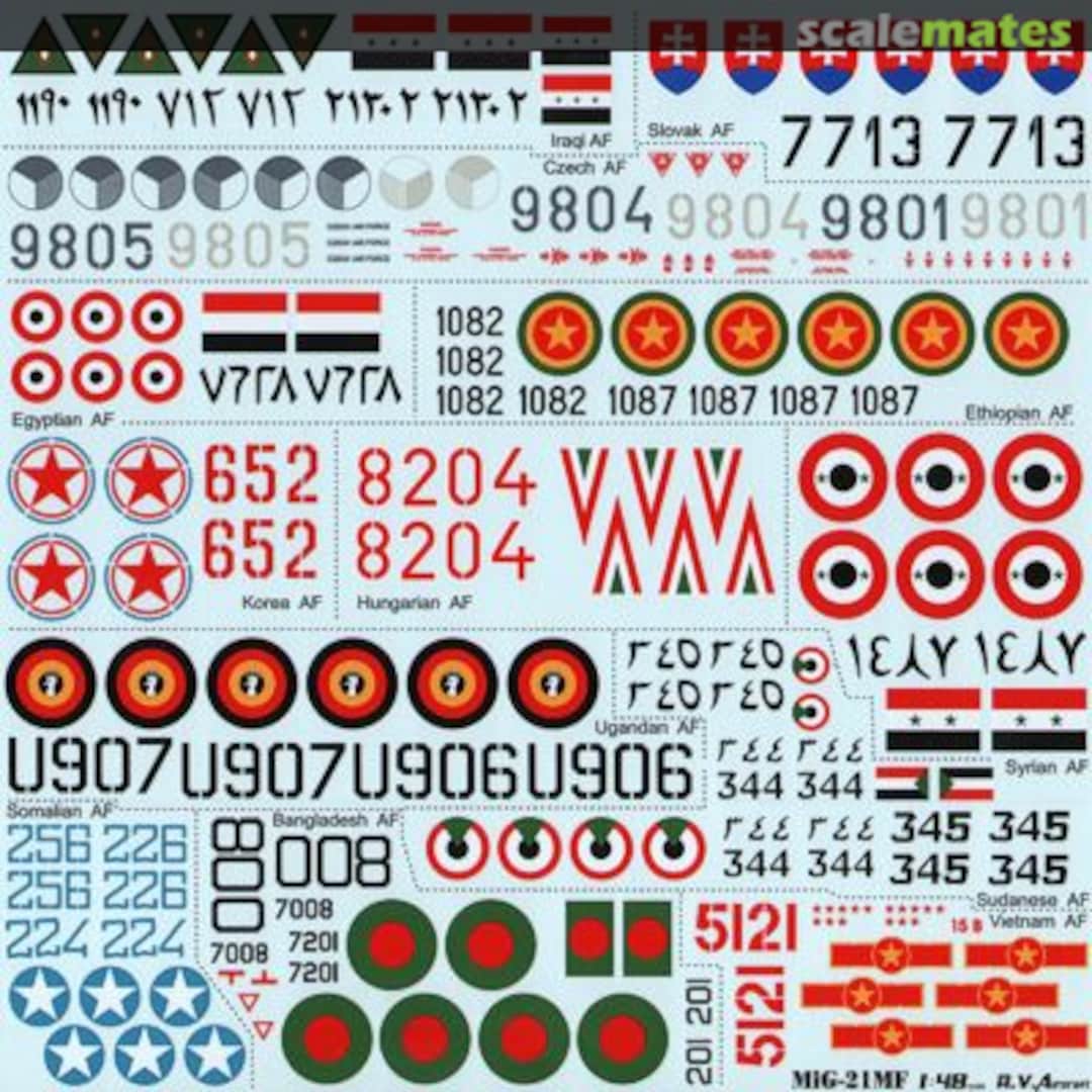 Contents MiG-21MF Decals RVD 48016 R.V.Aircraft Contents MiG-21MF Decals RVD 48016 R.V.Aircraft